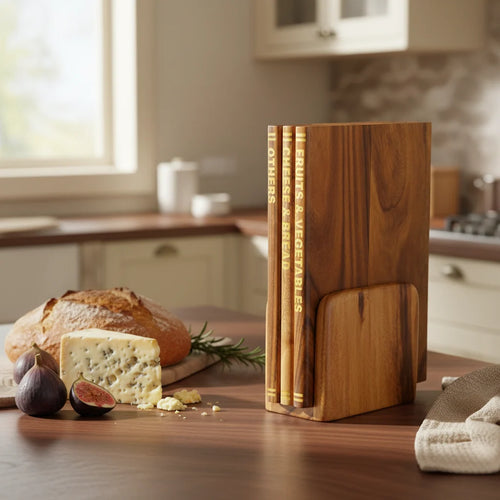 Book-Style Wooden Chopping Board Set