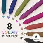 RetroColor Gel Pens - Pack of 8