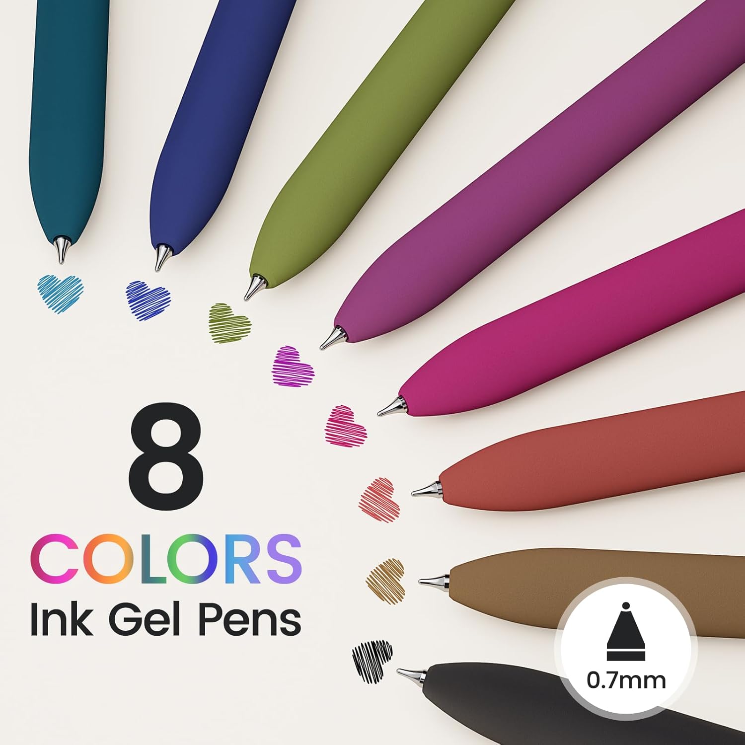 RetroColor Gel Pens - Pack of 8