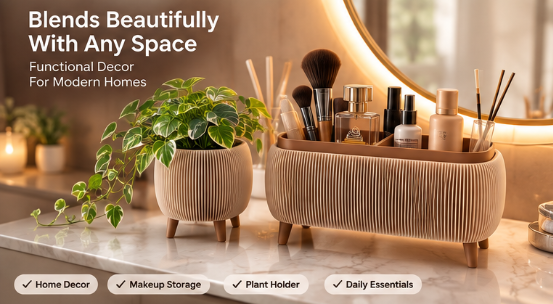 Modern Desk Organizer with Storage Lid