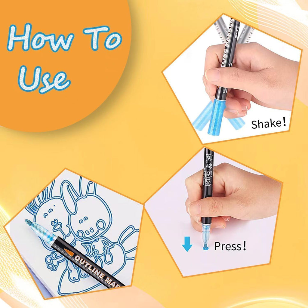 Outline Magic Markers - Pack of 12