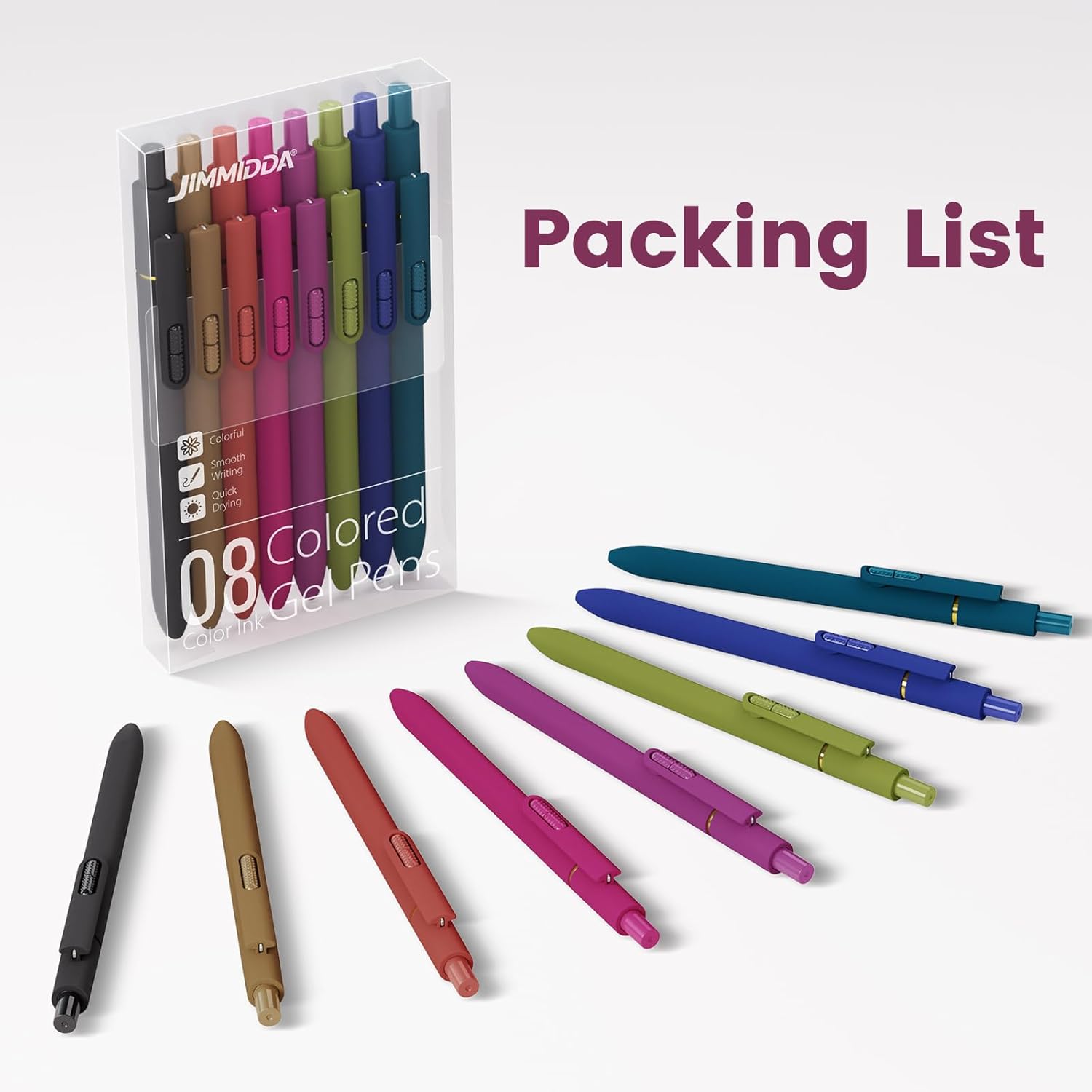 RetroColor Gel Pens - Pack of 8