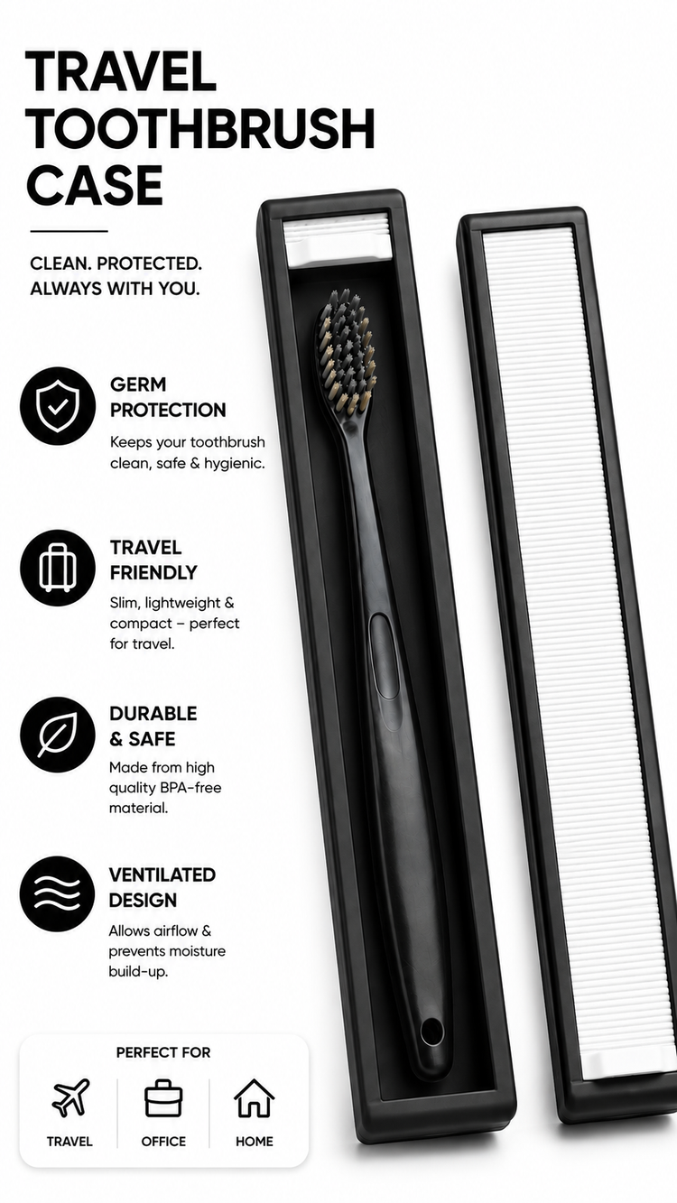 Travel Toothbrush Case – Clean, Compact & Convenient - Pack of 2