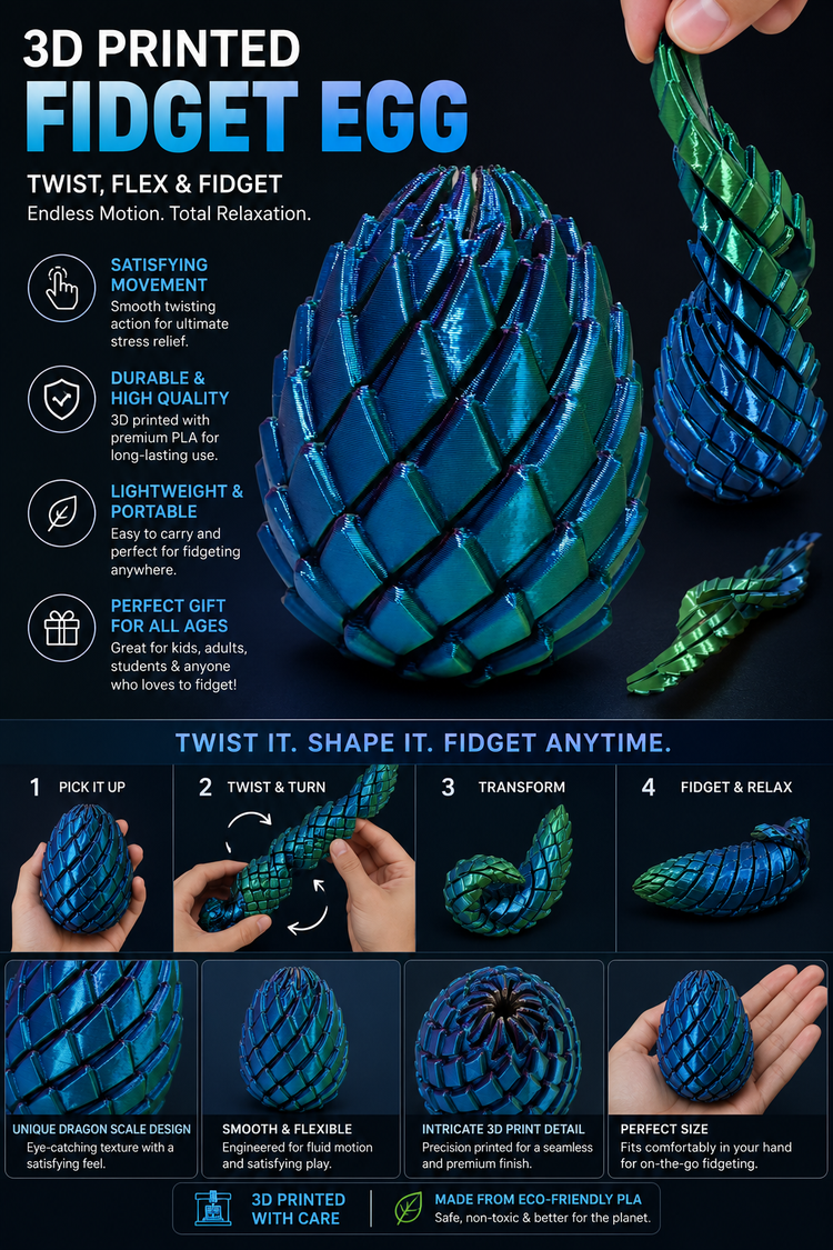 3D Printed Fidget Dragon Egg