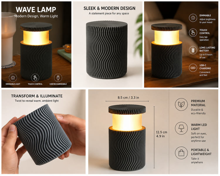 LED Wave Portable Lamp