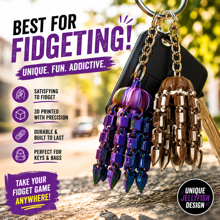 3D Printed Jellyfish Keychain - pack of 2