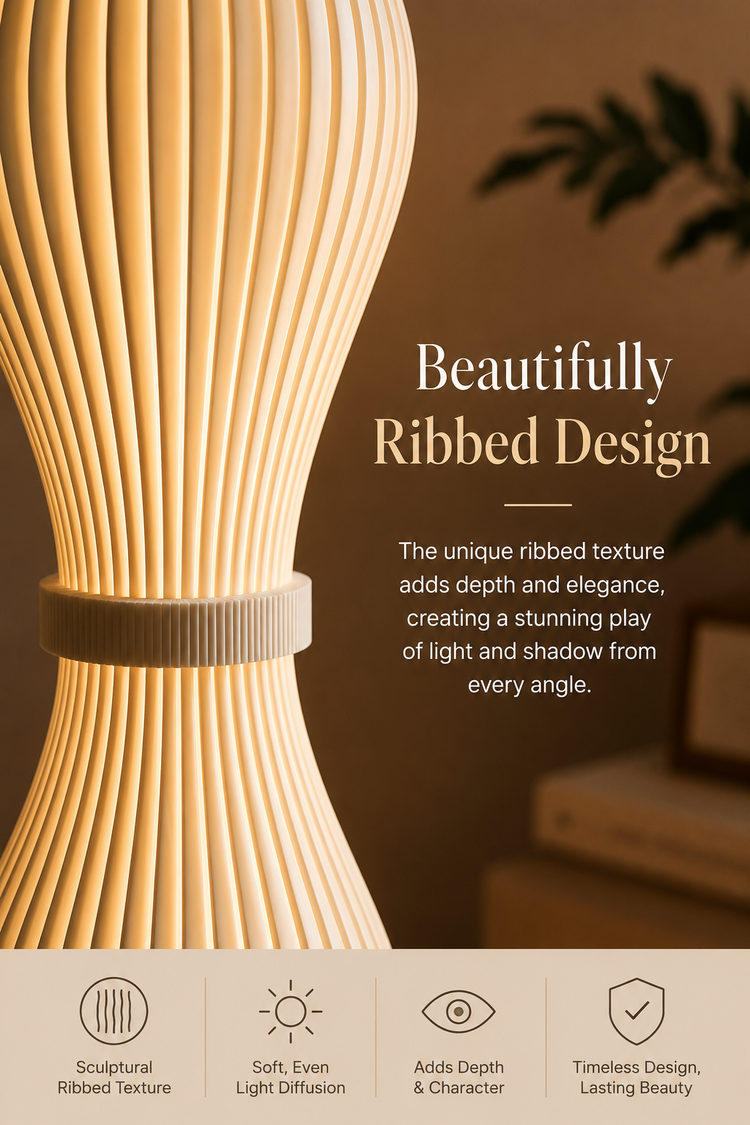 Modern Ribbed Floor Vase